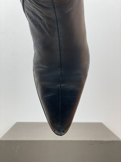 Prada 2000s Knee-High Ruffle Heel Boots