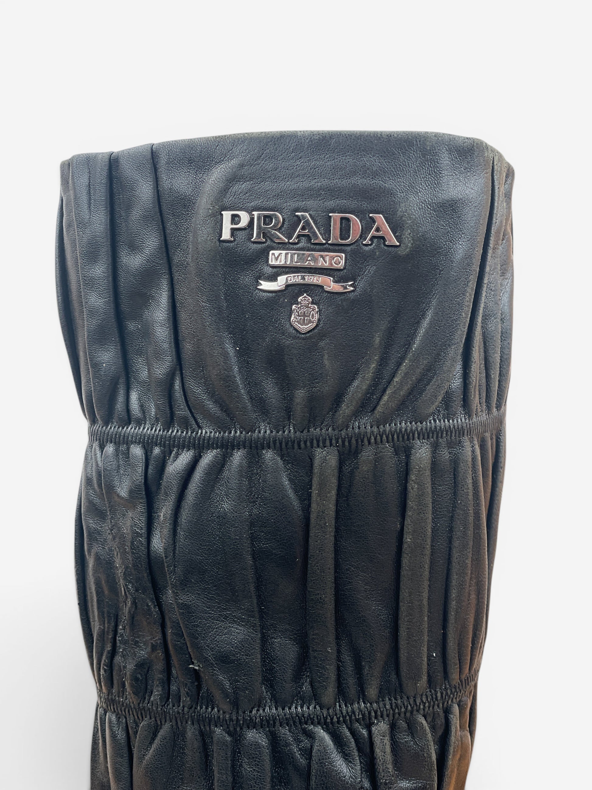 Prada 2000s Knee-High Ruffle Heel Boots – photo 8