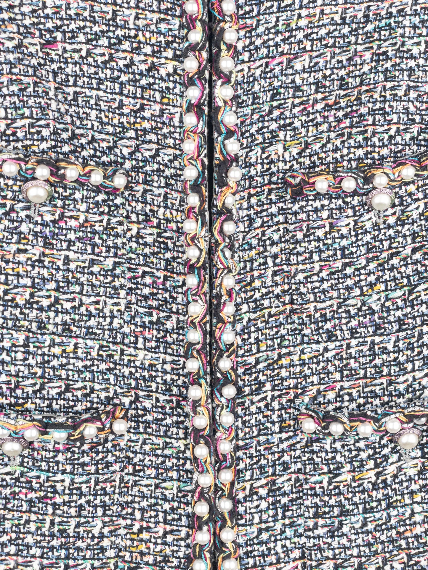 Chanel by Karl Lagerfeld SS17 Pearl Trim Tweed Vest