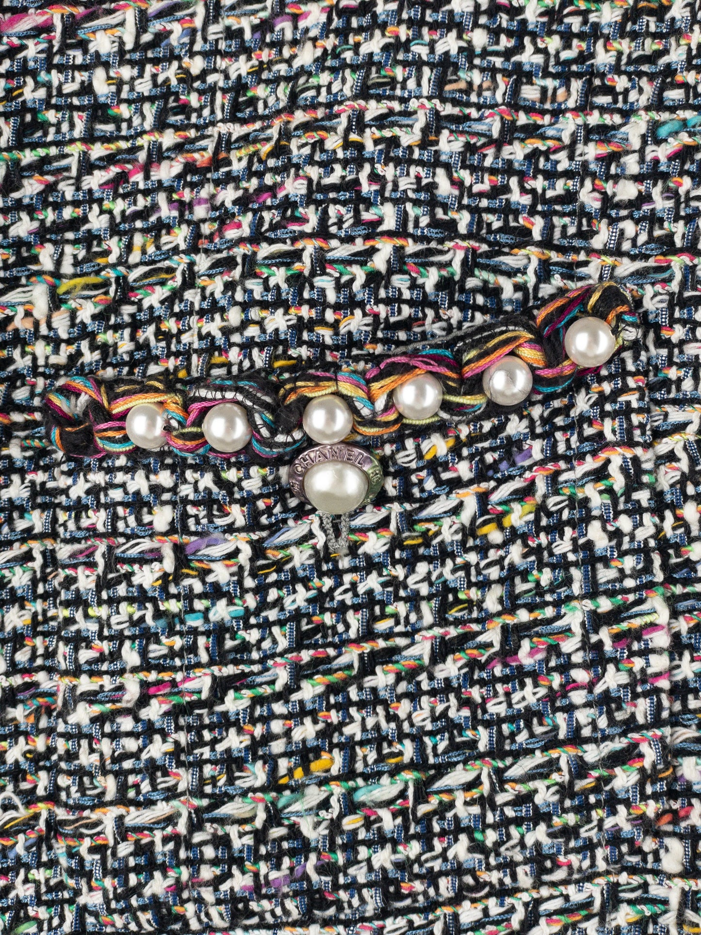 Chanel by Karl Lagerfeld SS17 Pearl Trim Tweed Vest