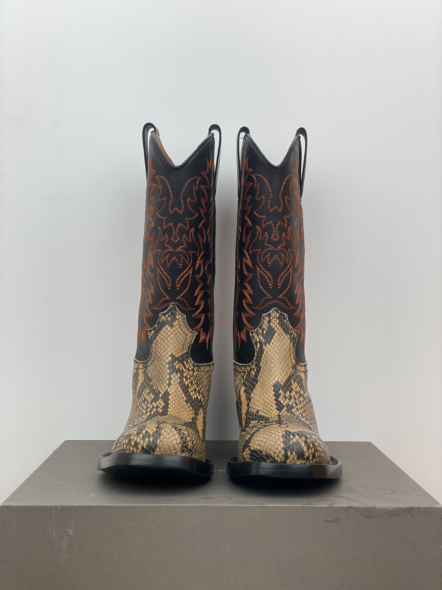 Dries van Noten SS23 Snakeskin Western Cowboy Boots