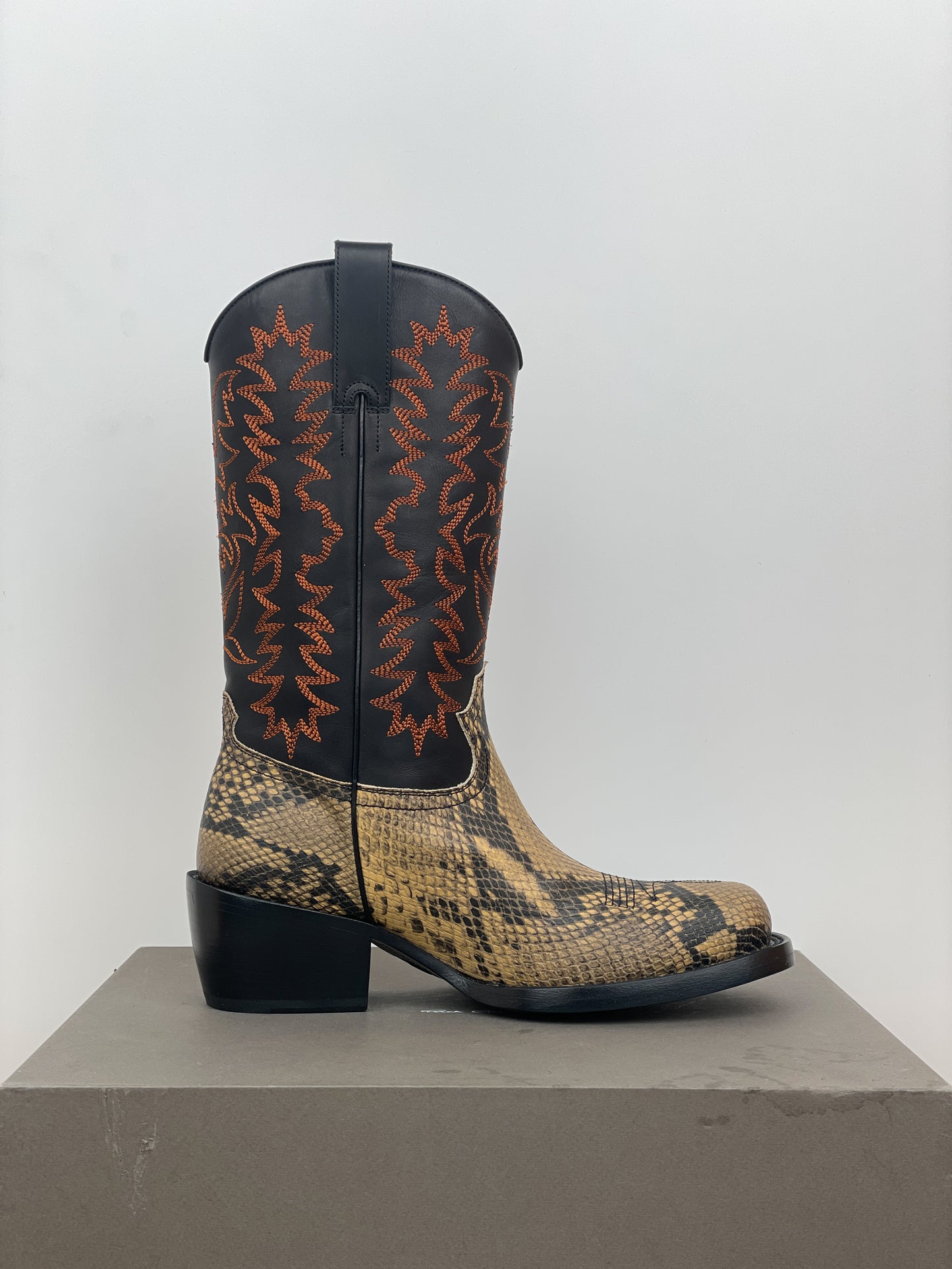 Dries van Noten SS23 Snakeskin Western Cowboy Boots