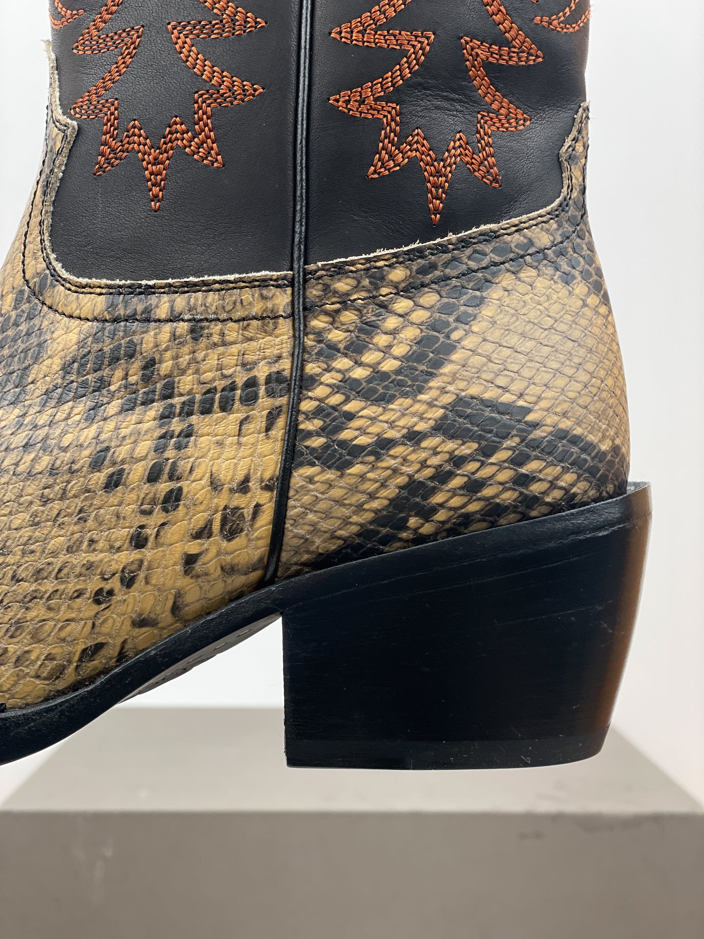 Dries van Noten SS23 Snakeskin Western Cowboy Boots