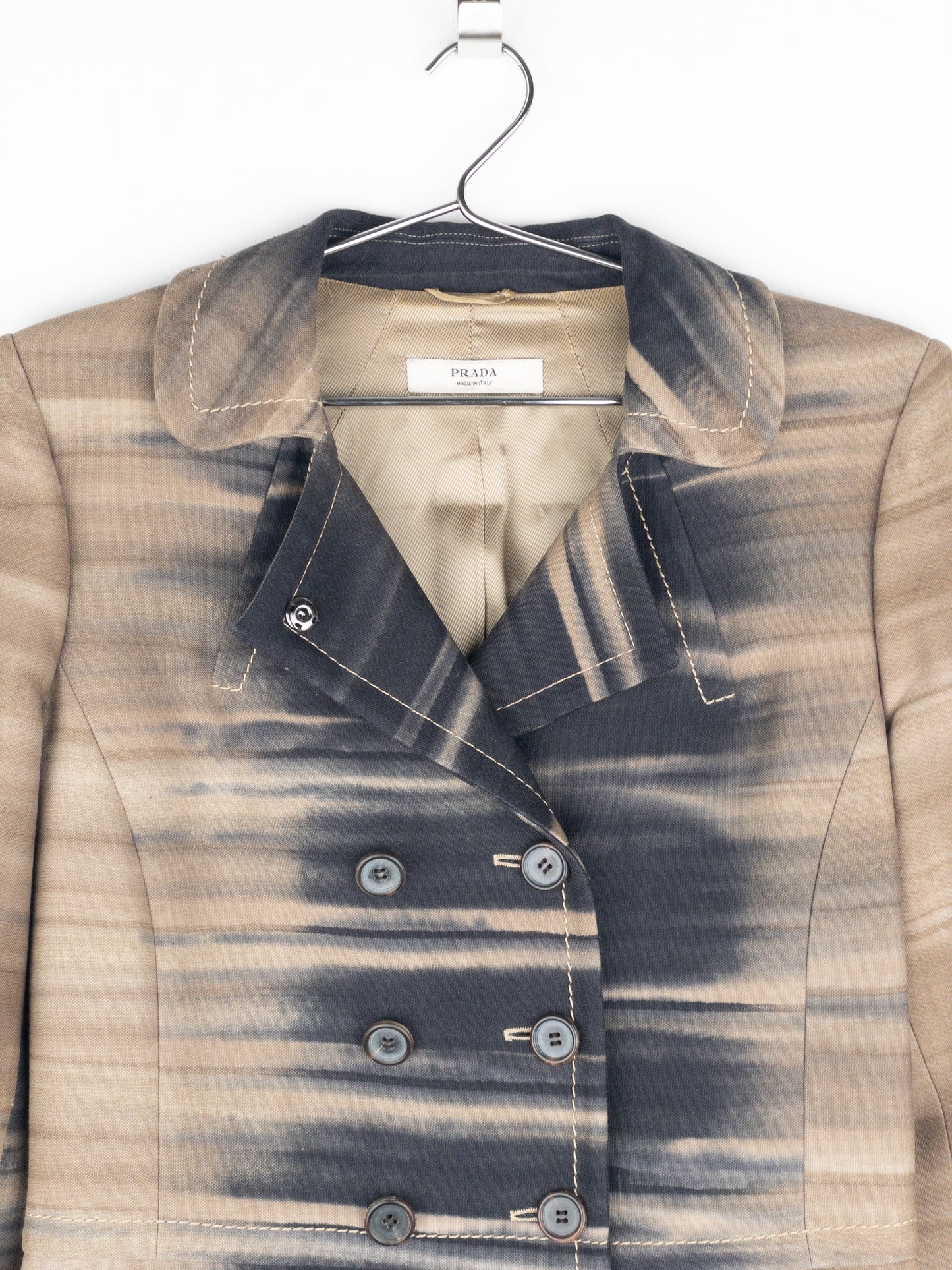 Prada AW04 Sample Double Breasted Tie Dye Coat