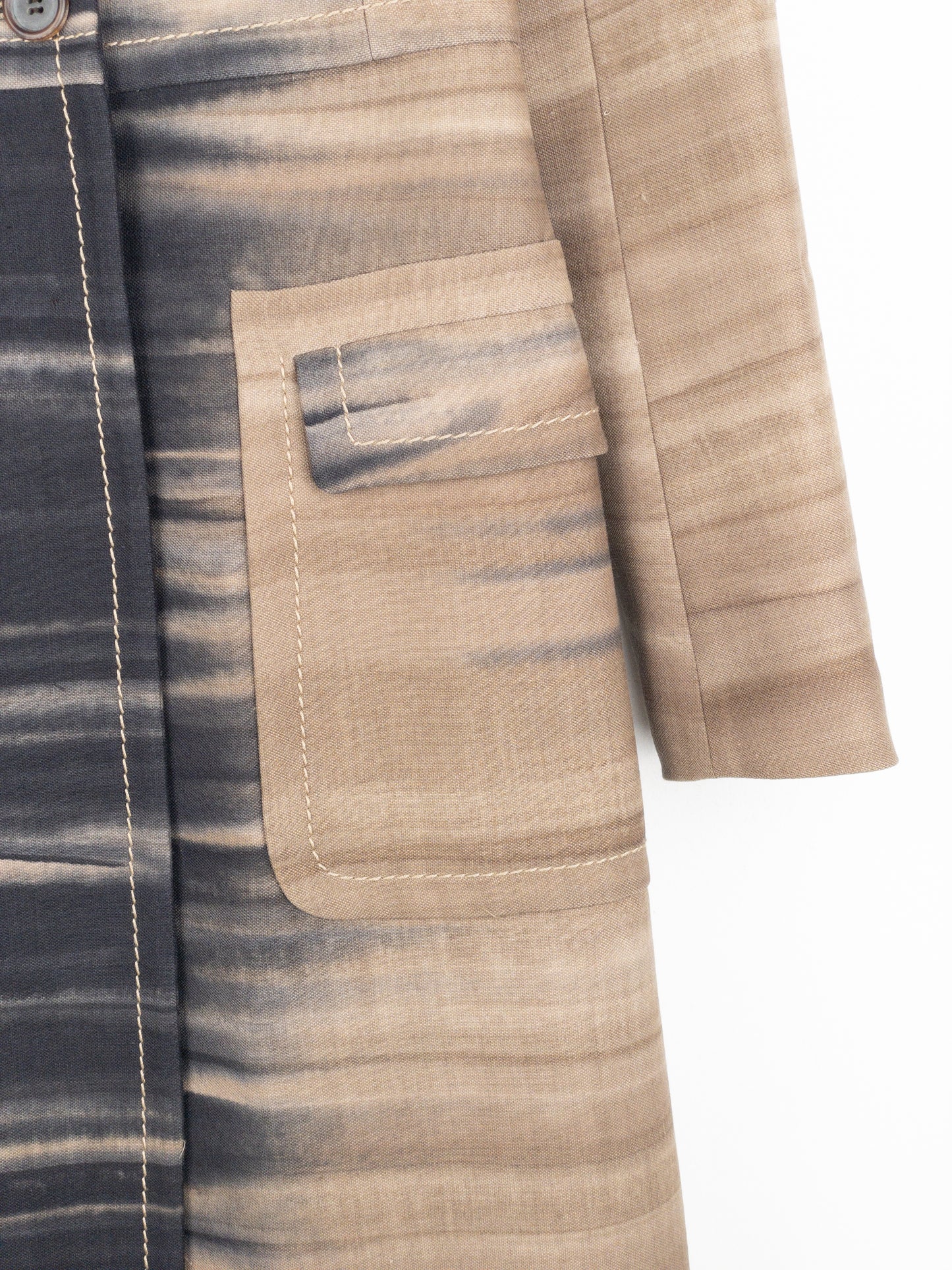 Prada AW04 Sample Double Breasted Tie Dye Coat