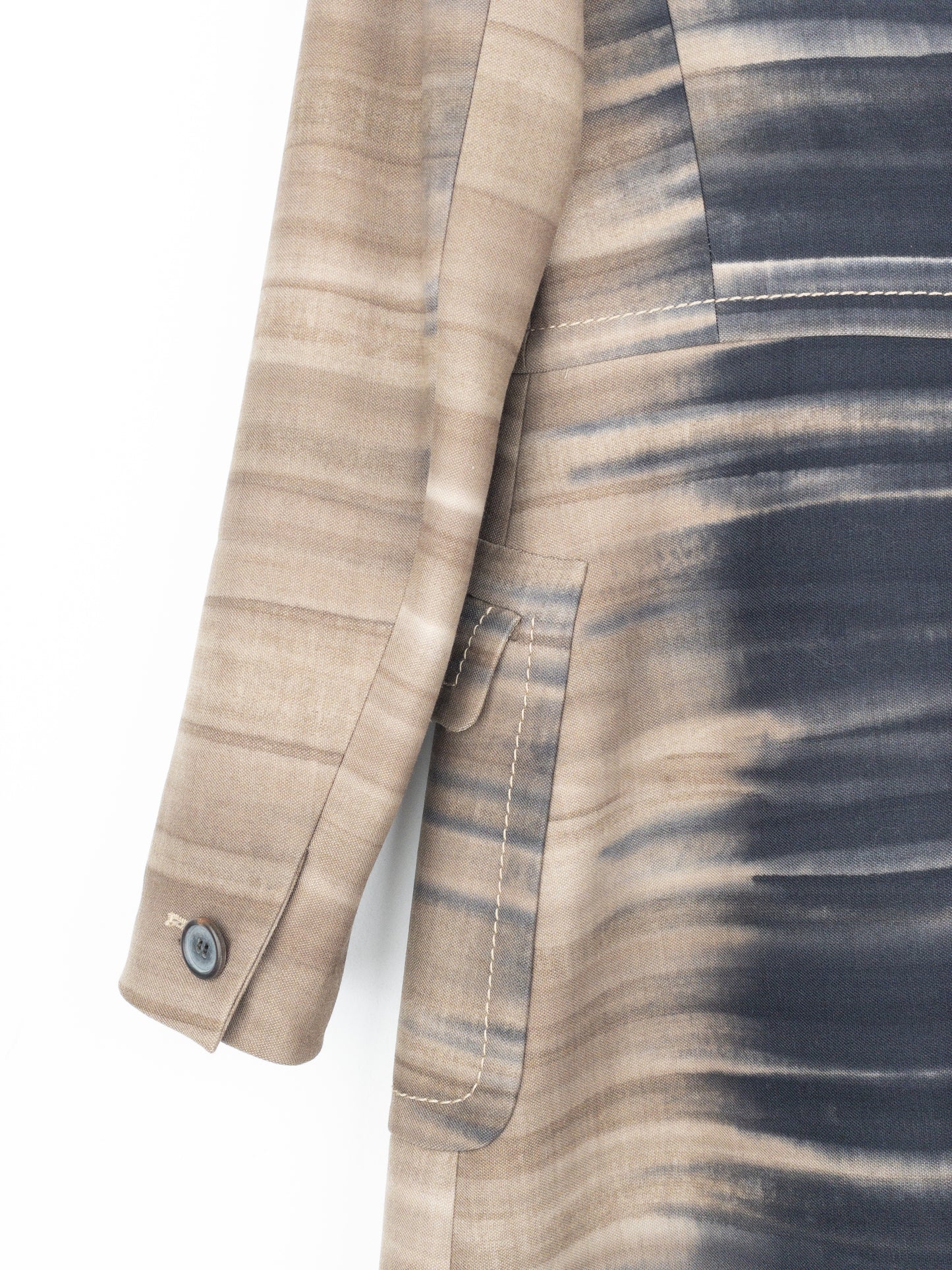 Prada AW04 Sample Double Breasted Tie Dye Coat