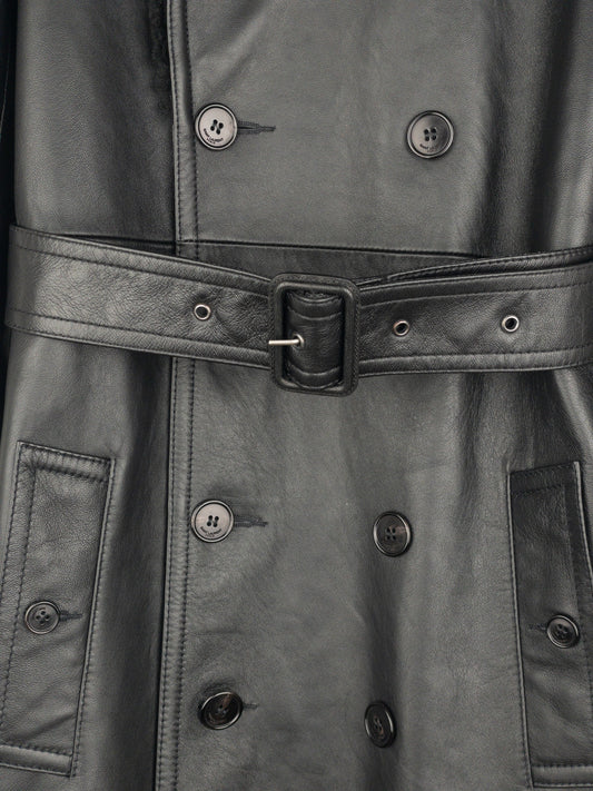 Saint Laurent AW20 Double-Breasted Shearling Leather Trench Coat – photo 4