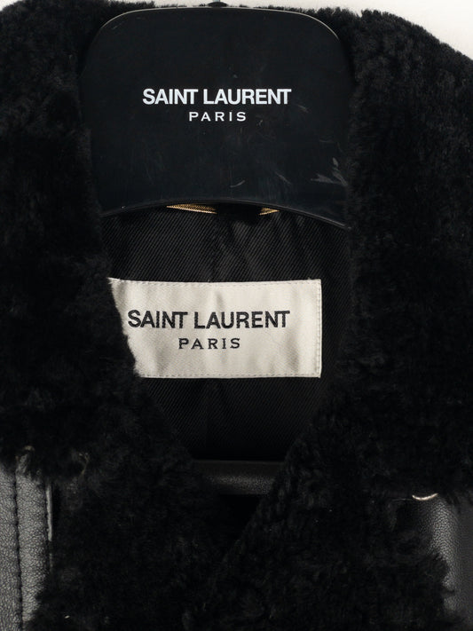 Saint Laurent AW20 Double-Breasted Shearling Leather Trench Coat – photo 12