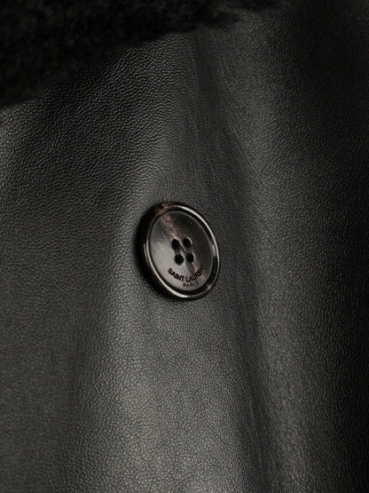 Saint Laurent AW20 Double-Breasted Shearling Leather Trench Coat