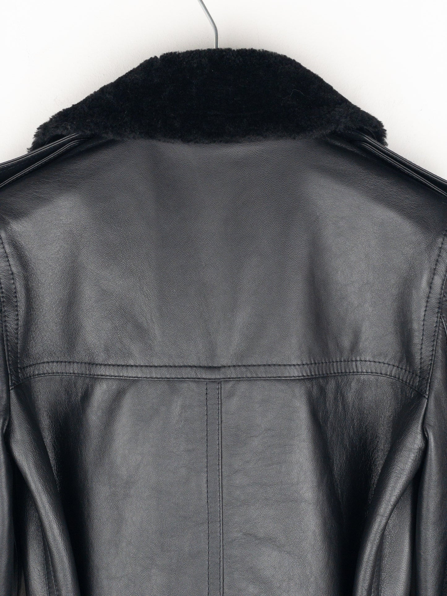 Saint Laurent AW20 Double-Breasted Shearling Leather Trench Coat