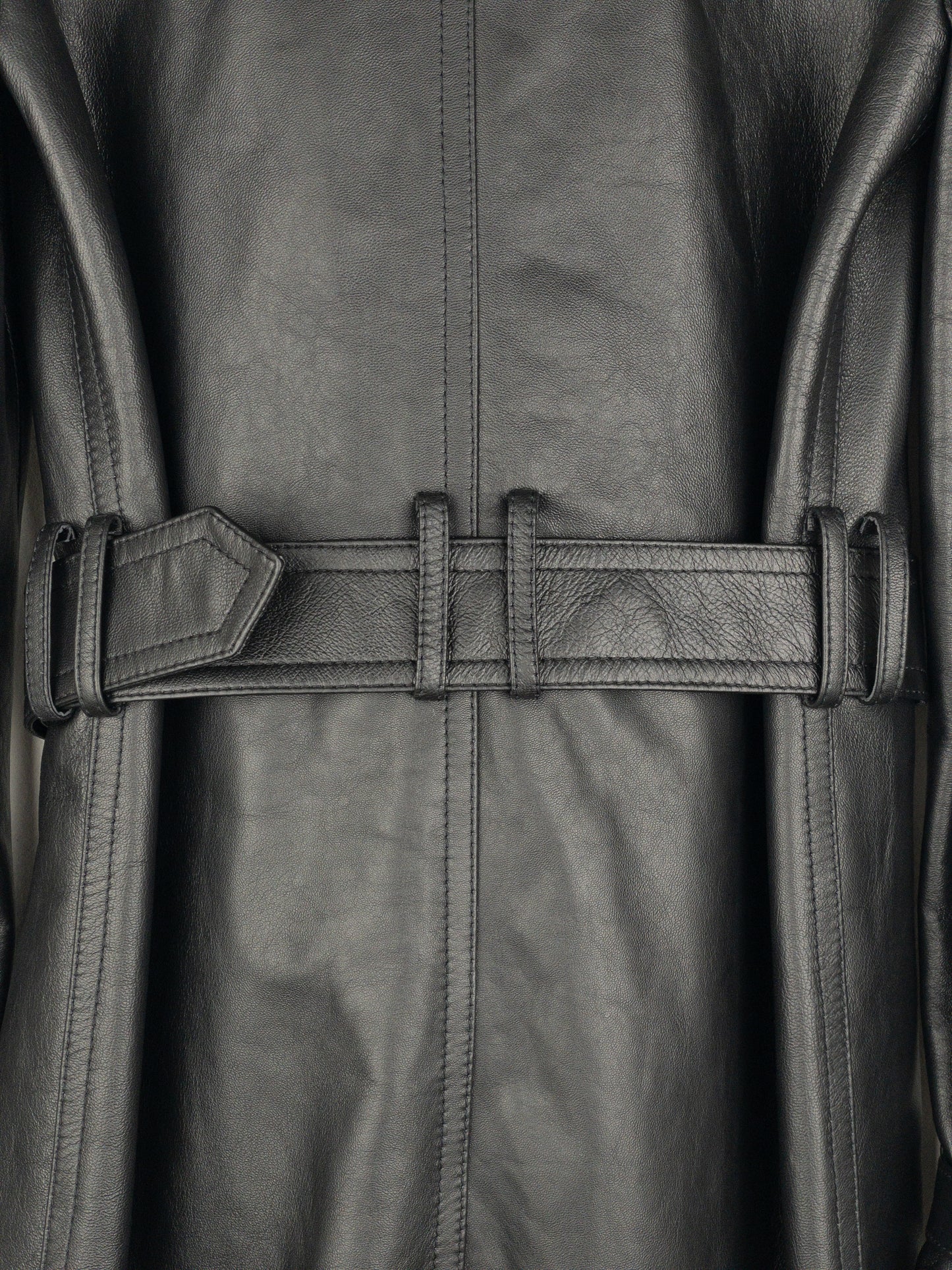 Saint Laurent AW20 Double-Breasted Shearling Leather Trench Coat