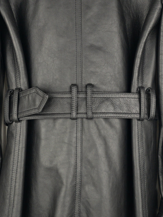 Saint Laurent AW20 Double-Breasted Shearling Leather Trench Coat – photo 10