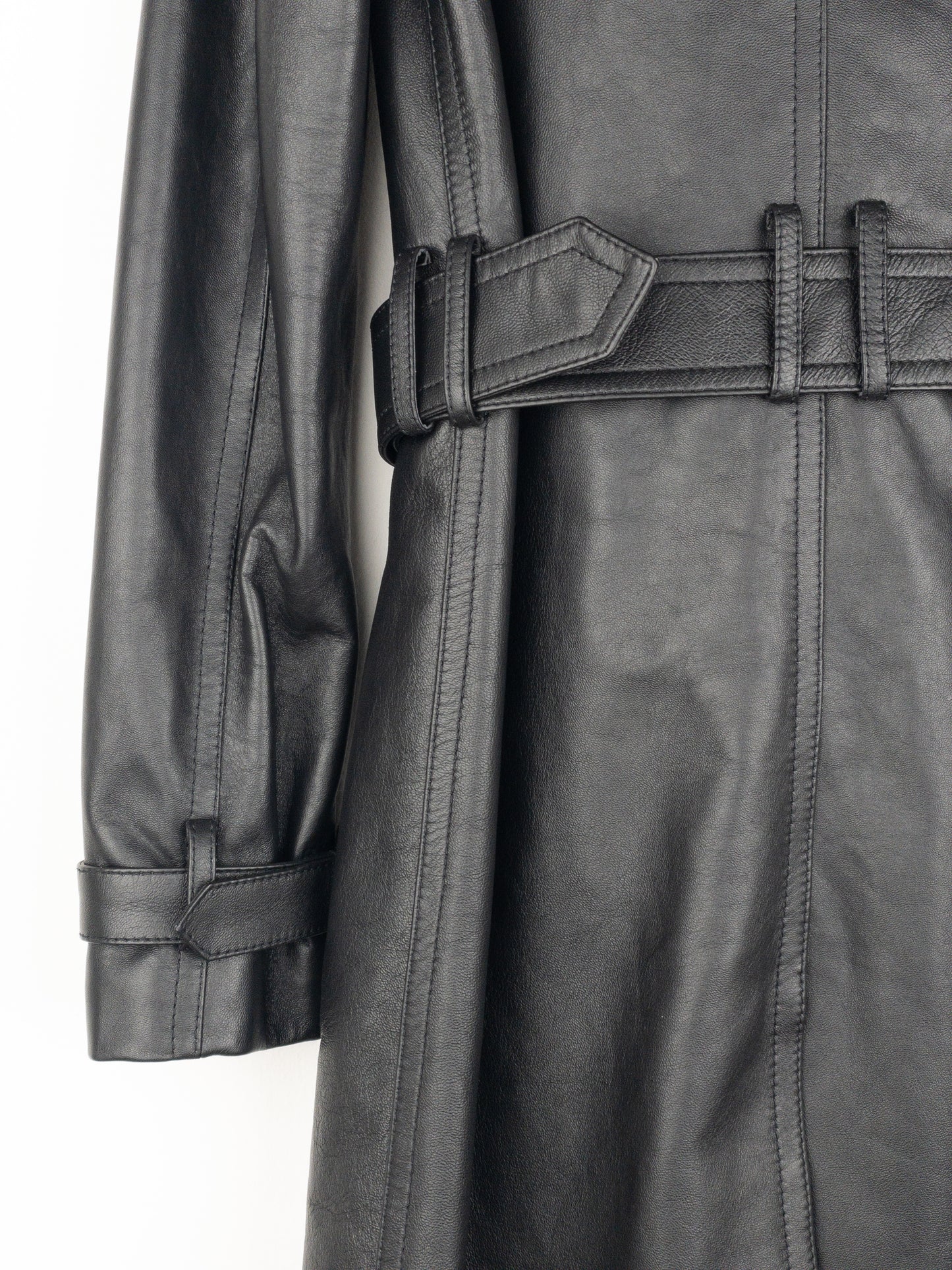 Saint Laurent AW20 Double-Breasted Shearling Leather Trench Coat