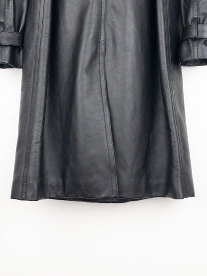 Saint Laurent AW20 Double-Breasted Shearling Leather Trench Coat