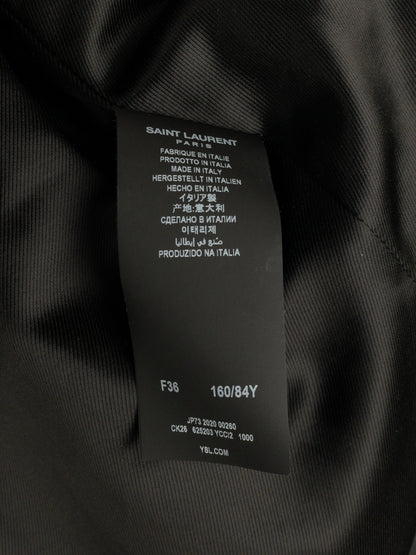 Saint Laurent AW20 Double-Breasted Shearling Leather Trench Coat