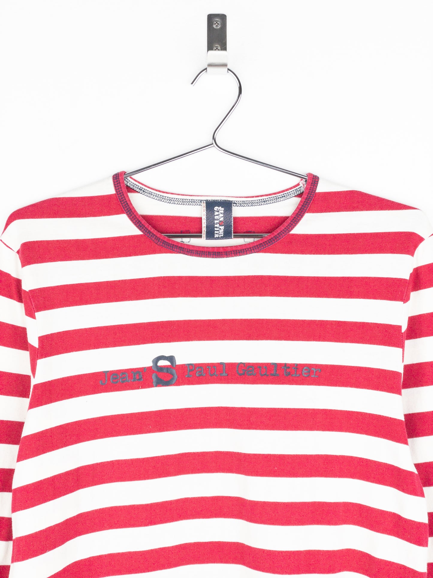 Jean Paul Gaultier 90s Sailor-Striped Heart Cutout Longsleeve Shirt