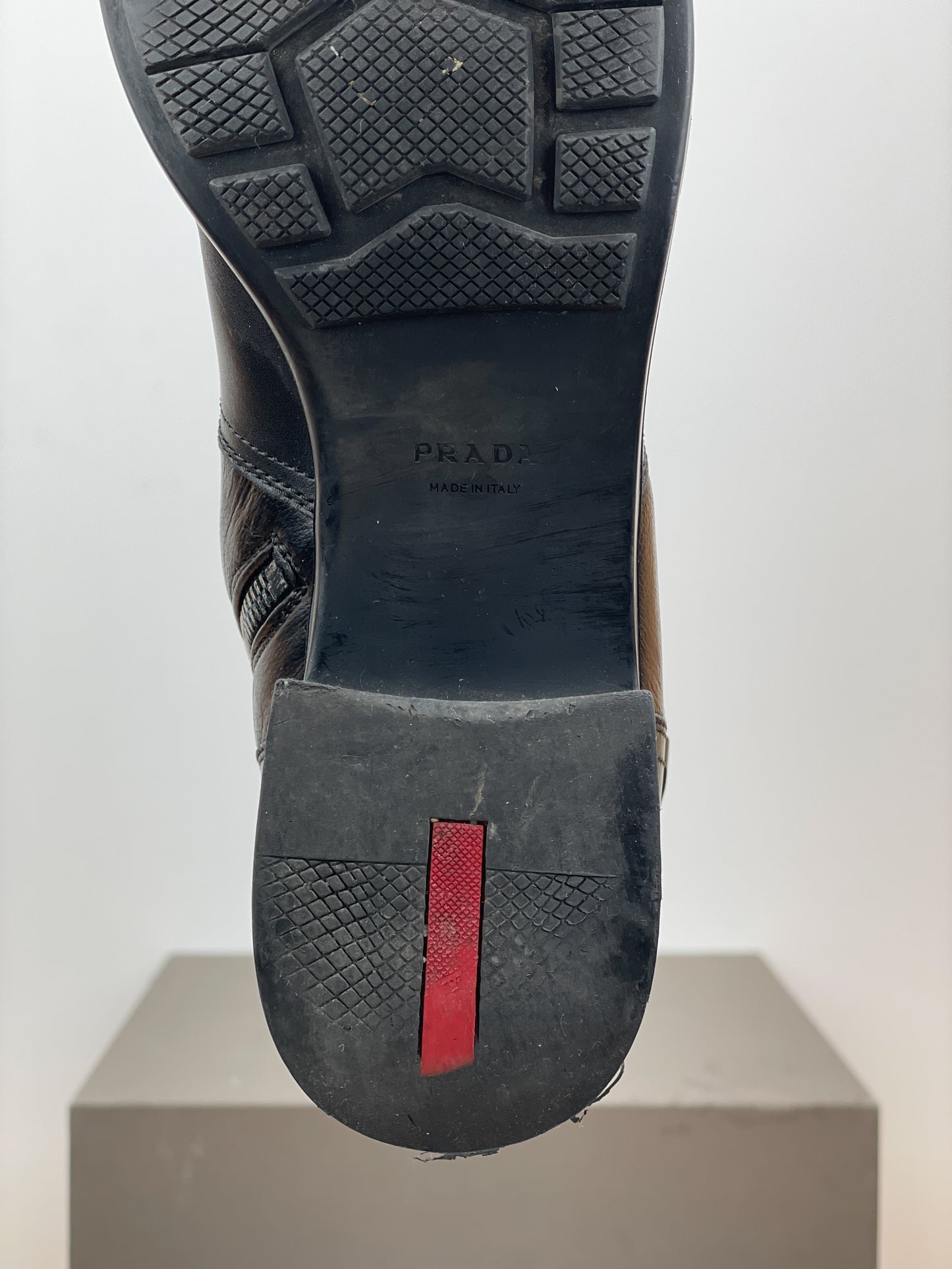Prada 2000s Knee High Double-Buckle Riding Boots