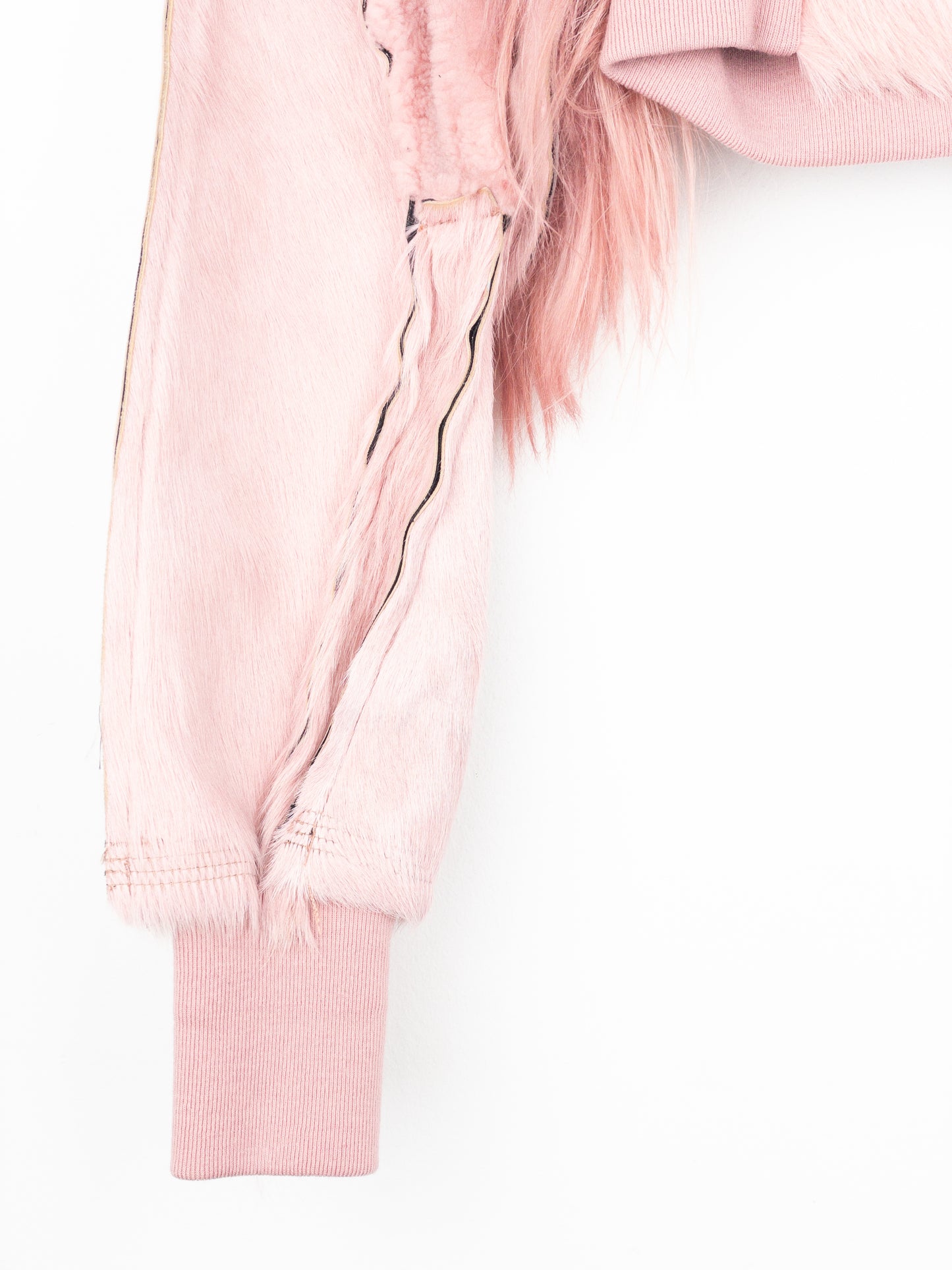 Rick Owens AW22 'Strobe' Cropped Collage Pony Hair Fur Bomber Jacket