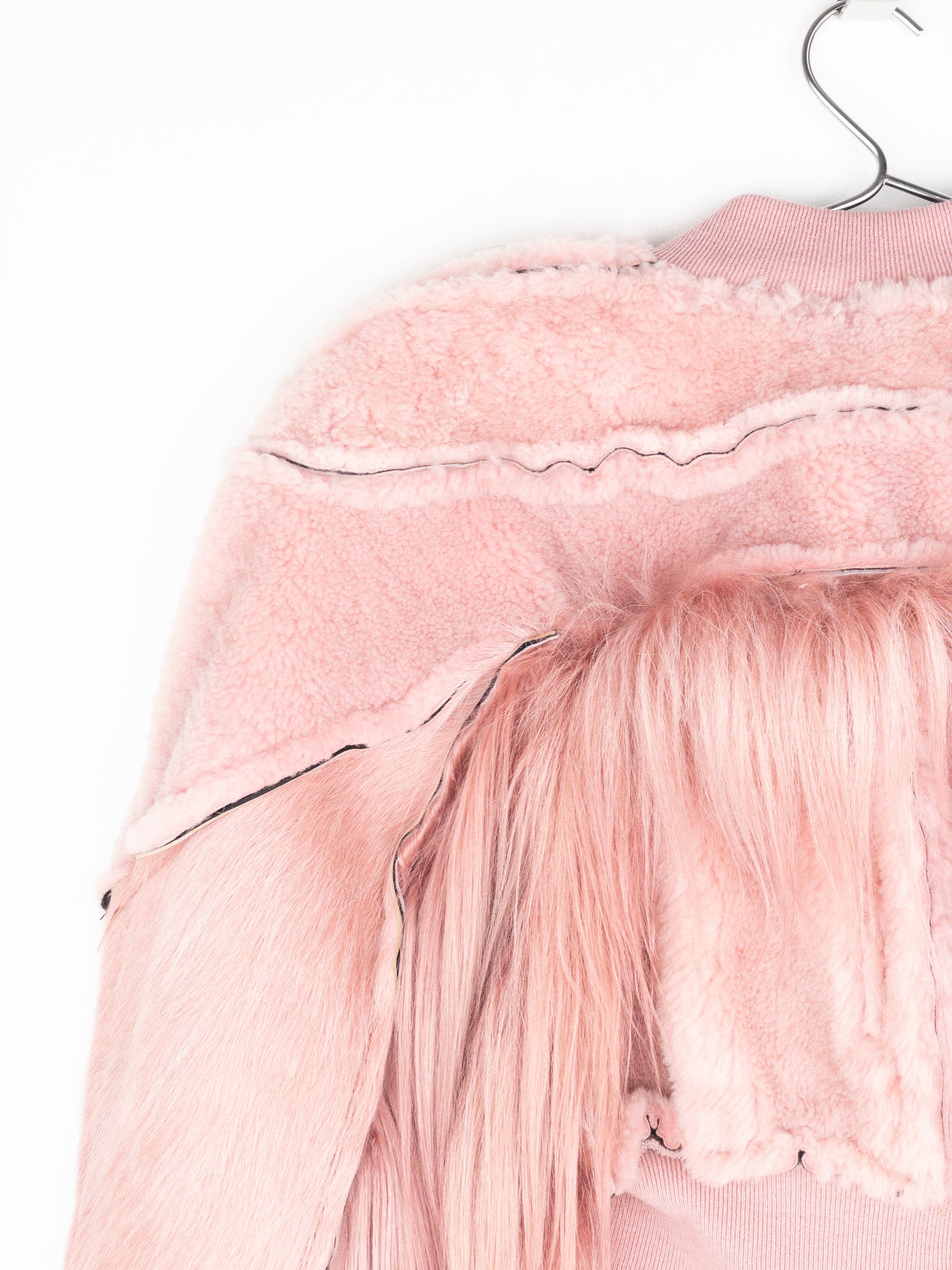 Rick Owens AW22 'Strobe' Cropped Collage Pony Hair Fur Bomber Jacket