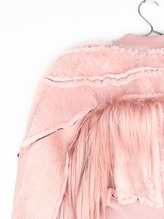 Rick Owens AW22 'Strobe' Cropped Collage Pony Hair Fur Bomber Jacket – photo 7