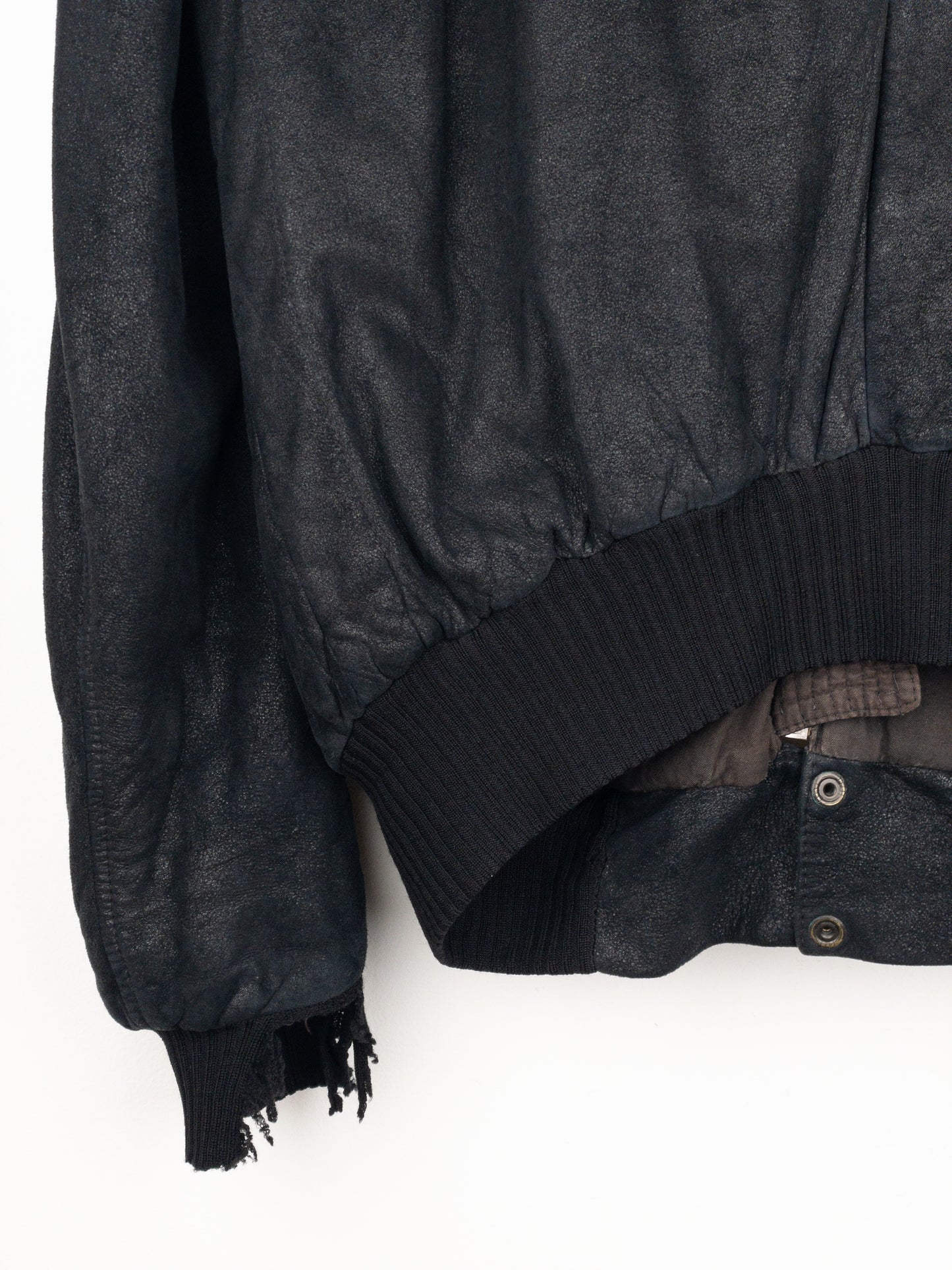 Rick Owens AW04 QUEEN Blistered Leather Police Bomber Jacket