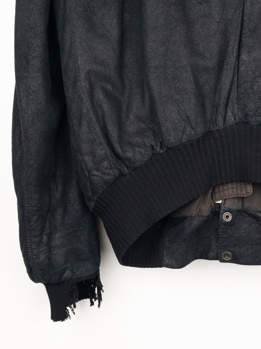 Rick Owens AW04 QUEEN Blistered Leather Police Bomber Jacket – photo 8