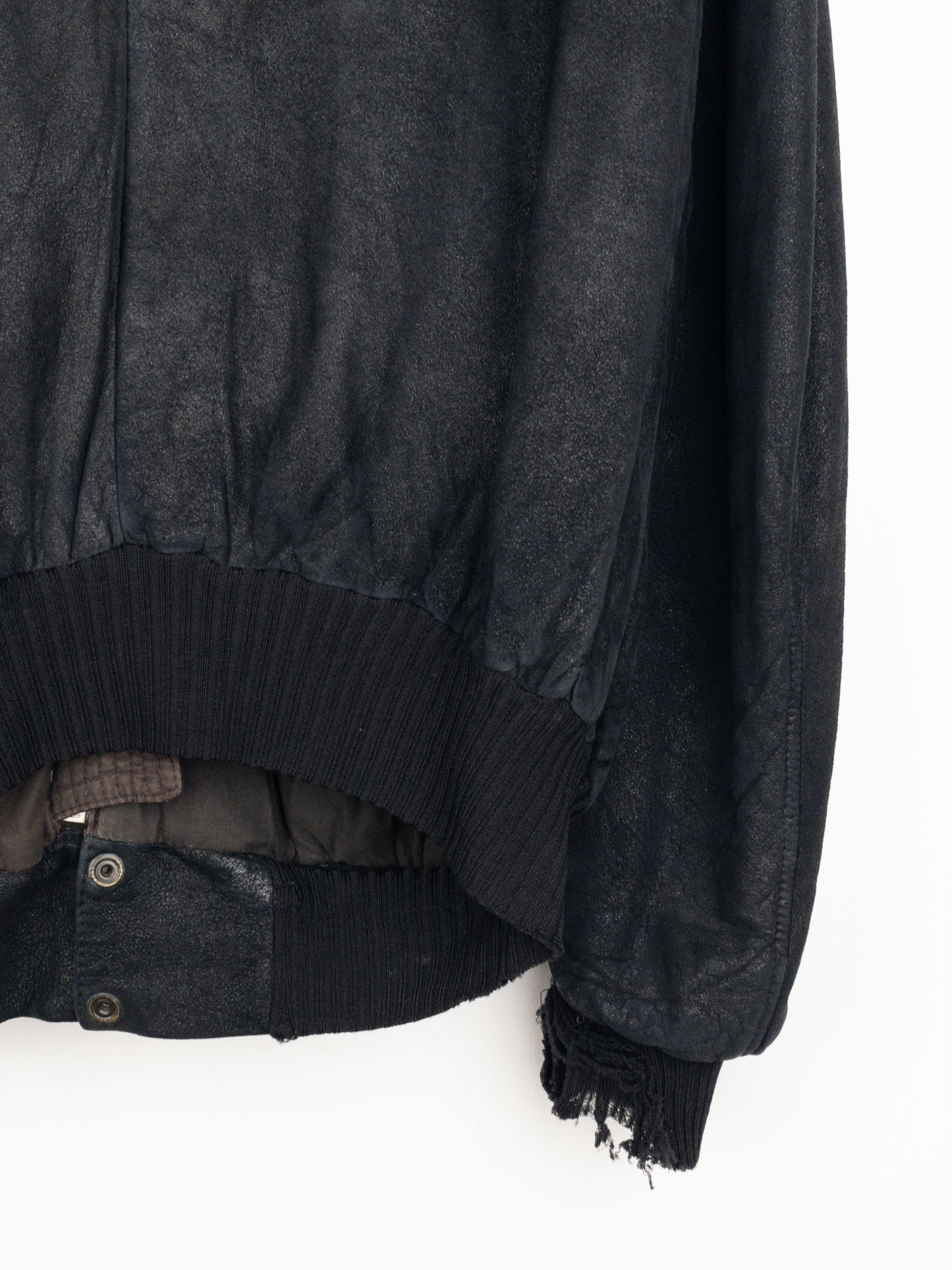 Rick Owens AW04 QUEEN Blistered Leather Police Bomber Jacket