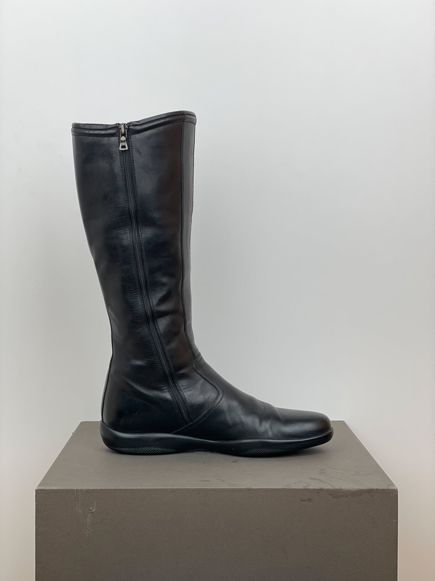 Prada AW99 Knee-High Linea Rossa Sports Biker Boots