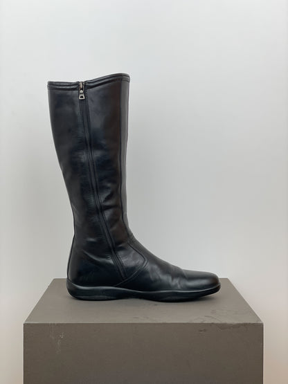 Prada AW99 Knee-High Linea Rossa Sports Biker Boots