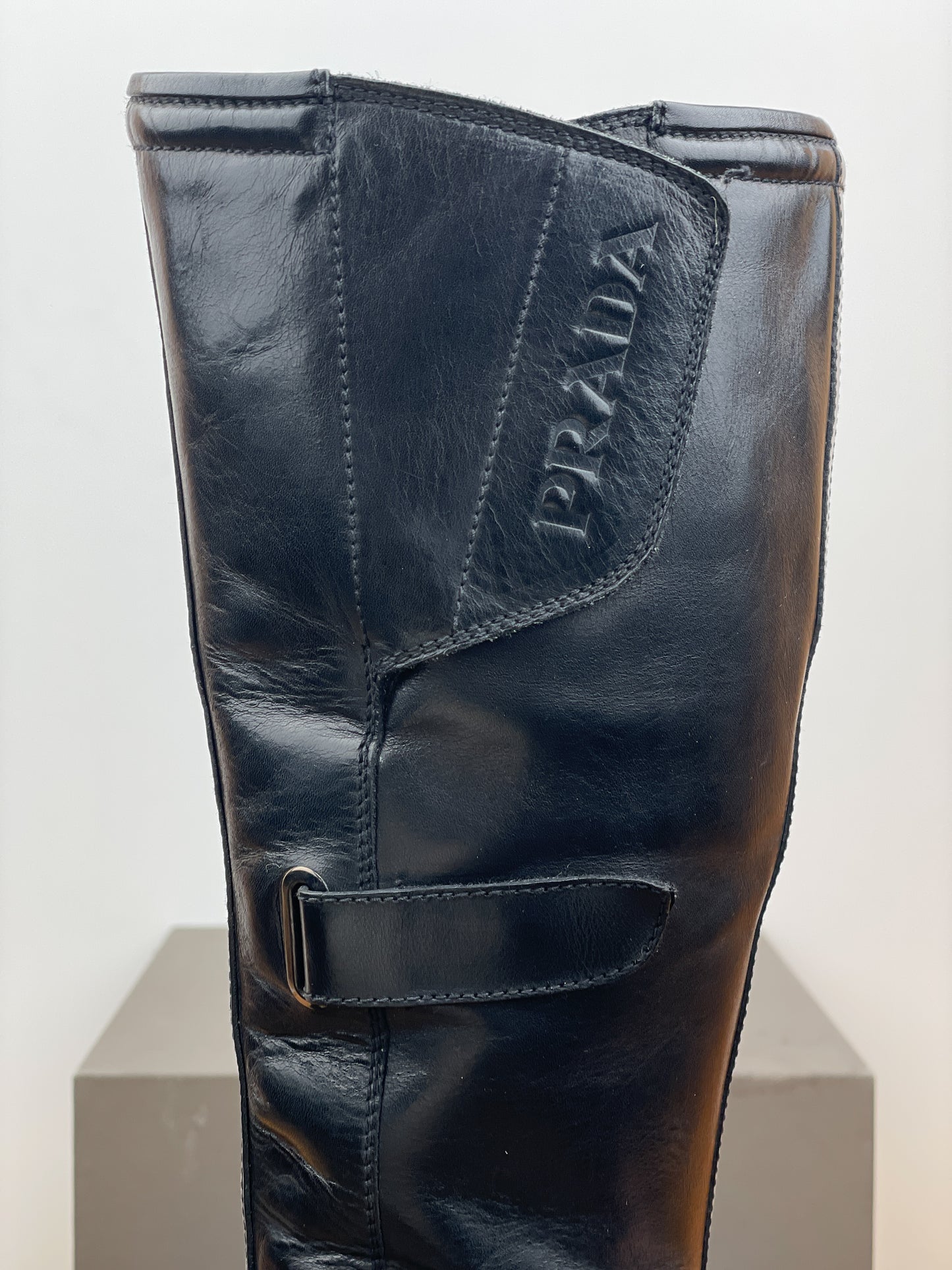Prada AW99 Knee-High Linea Rossa Sports Biker Boots