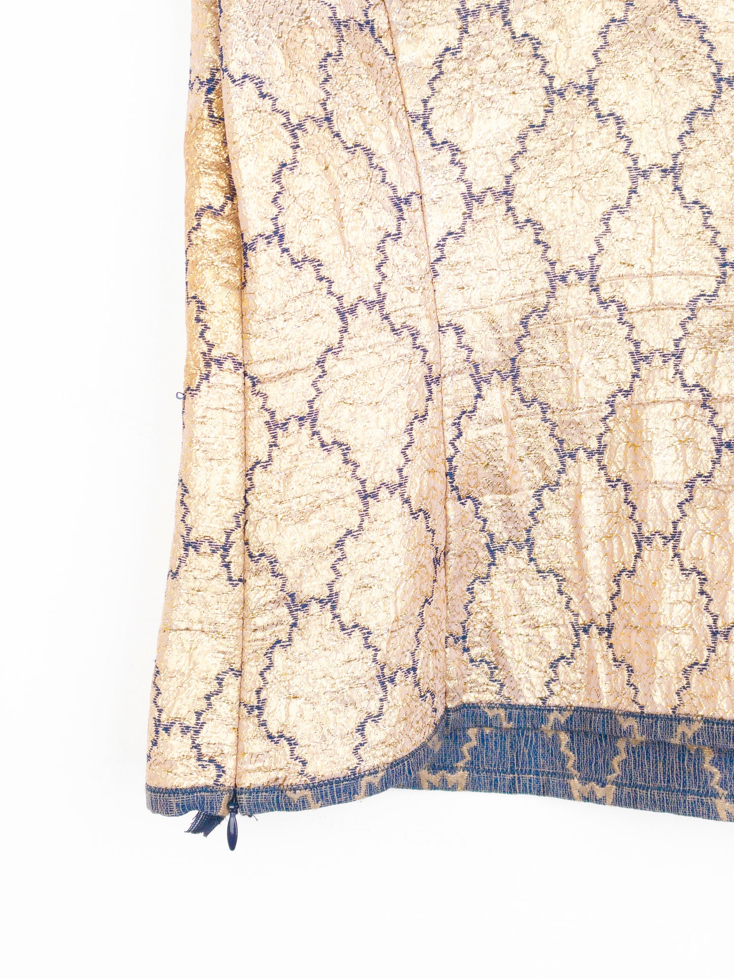 Prada SS02 Gold-Colored Silk Brocade Tank Top and Midi Skirt Set