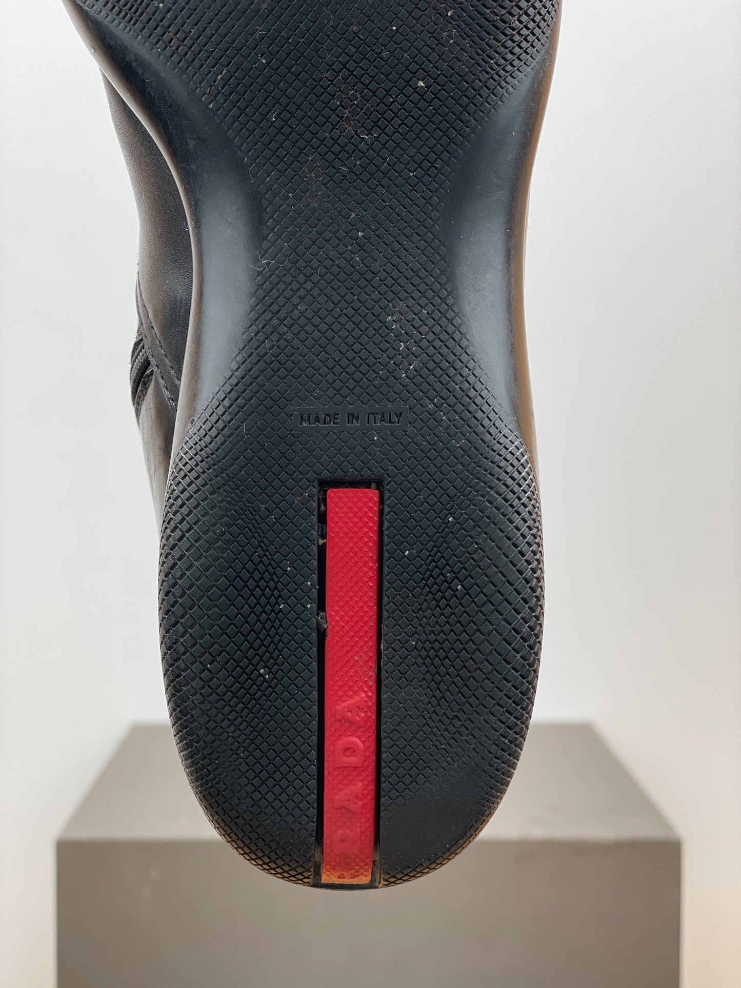 Prada AW99 Knee-High Linea Rossa Sports Biker Boots