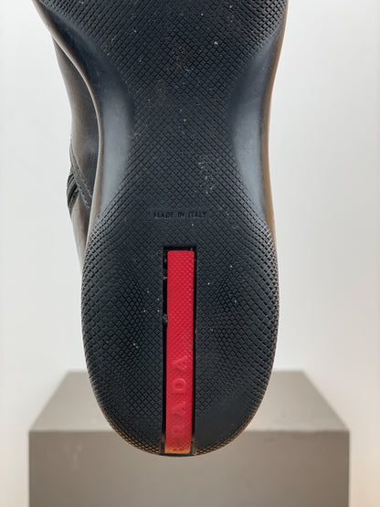 Prada AW99 Knee-High Linea Rossa Sports Biker Boots