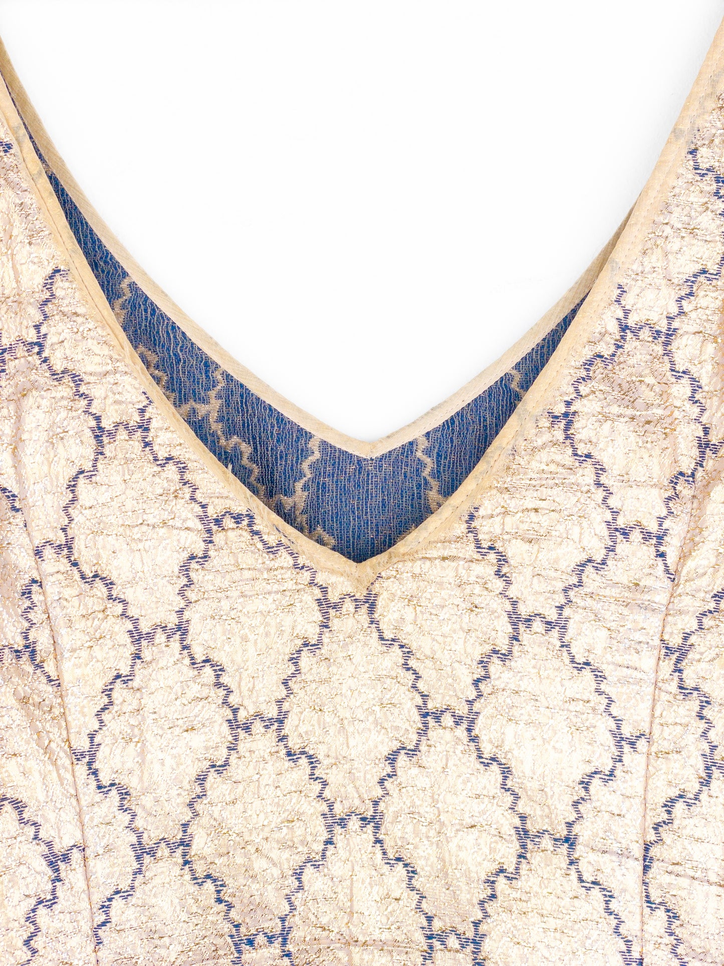 Prada SS02 Gold-Colored Silk Brocade Tank Top and Midi Skirt Set