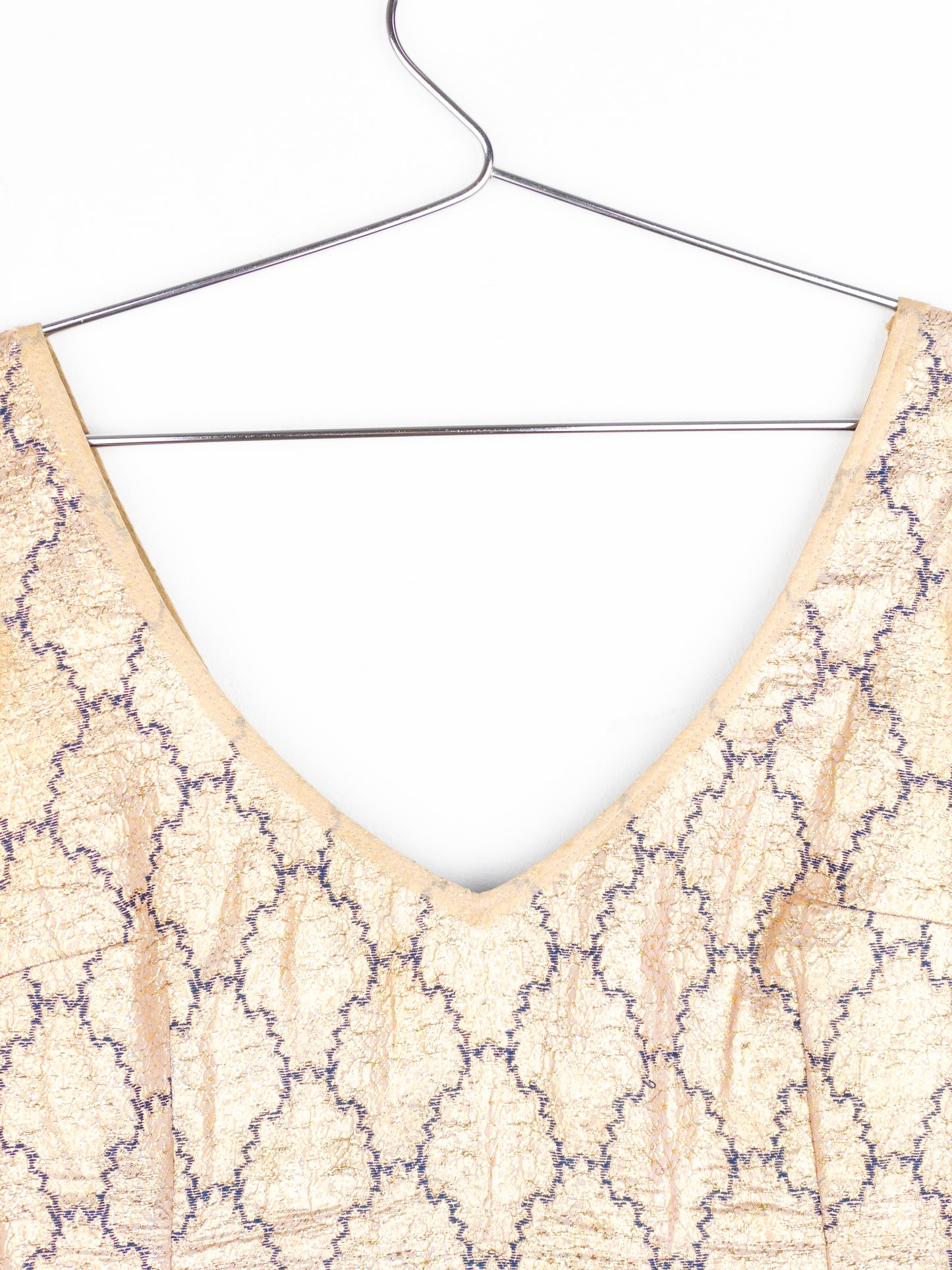 Prada SS02 Gold-Colored Silk Brocade Tank Top and Midi Skirt Set