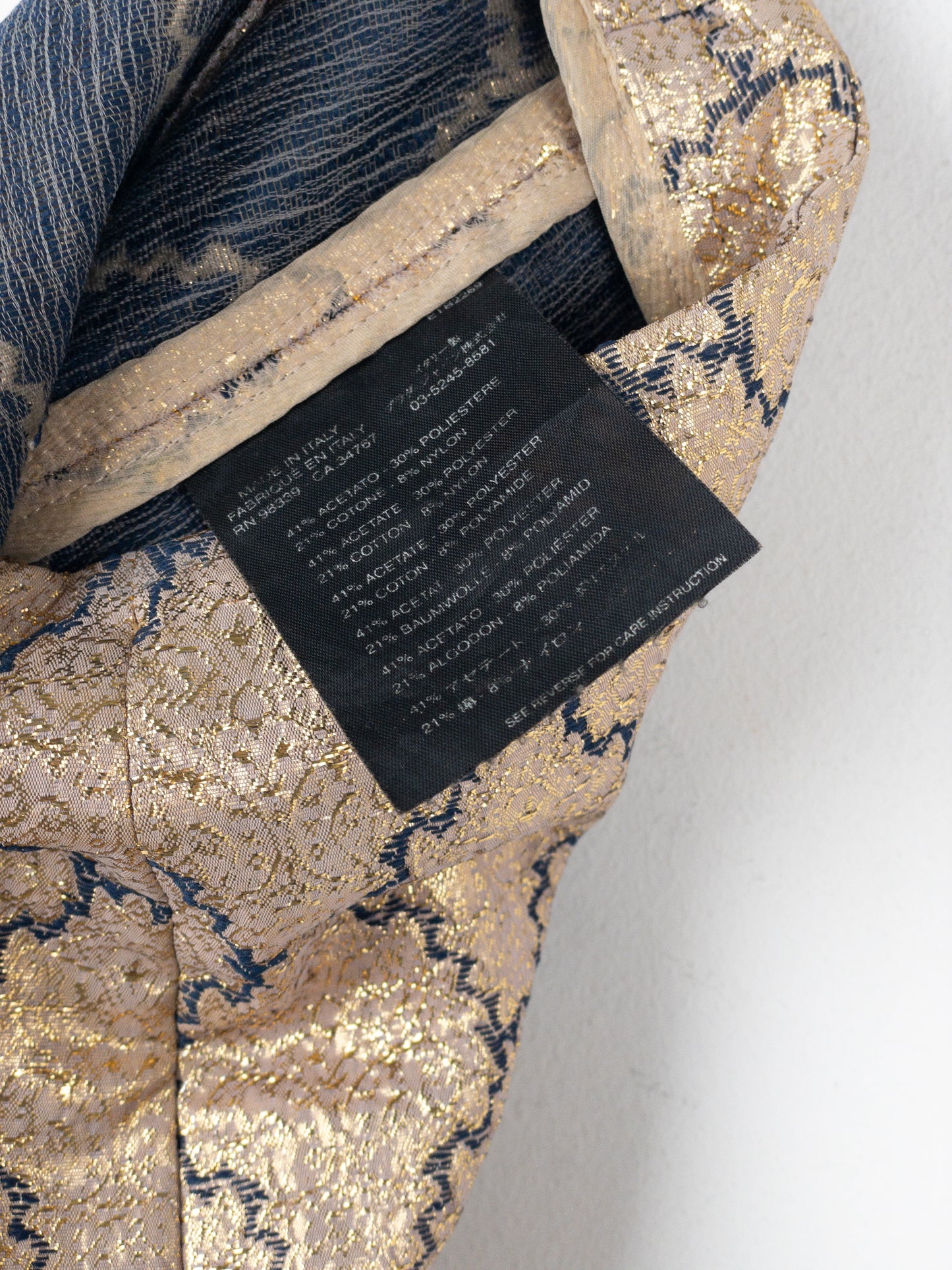 Prada SS02 Gold-Colored Silk Brocade Tank Top and Midi Skirt Set