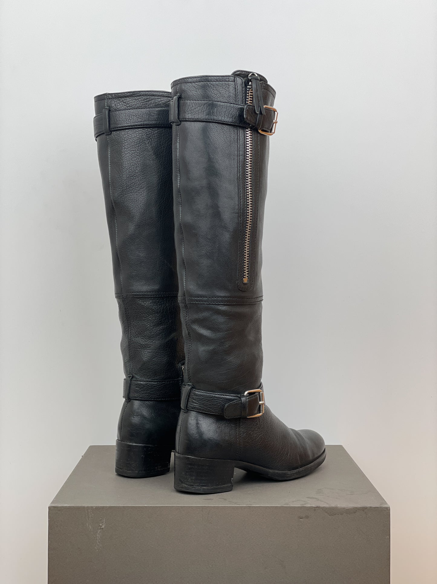 Miu Miu 2000s Buckle Biker Riding Boots