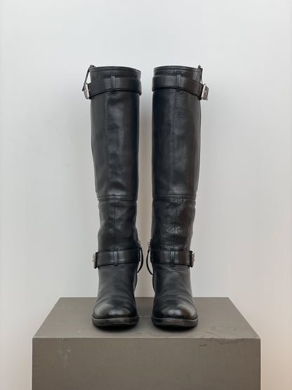 Miu Miu 2000s Buckle Biker Riding Boots