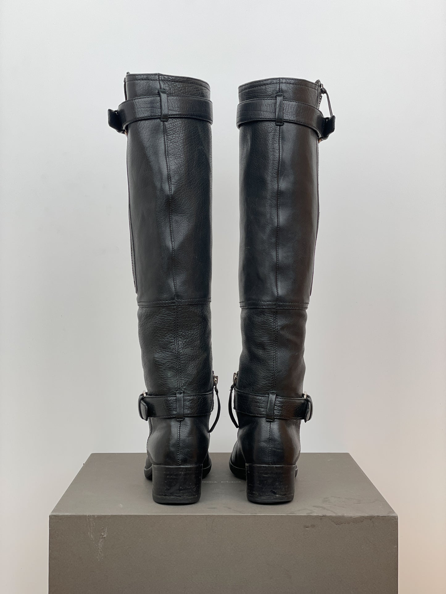 Miu Miu 2000s Buckle Biker Riding Boots