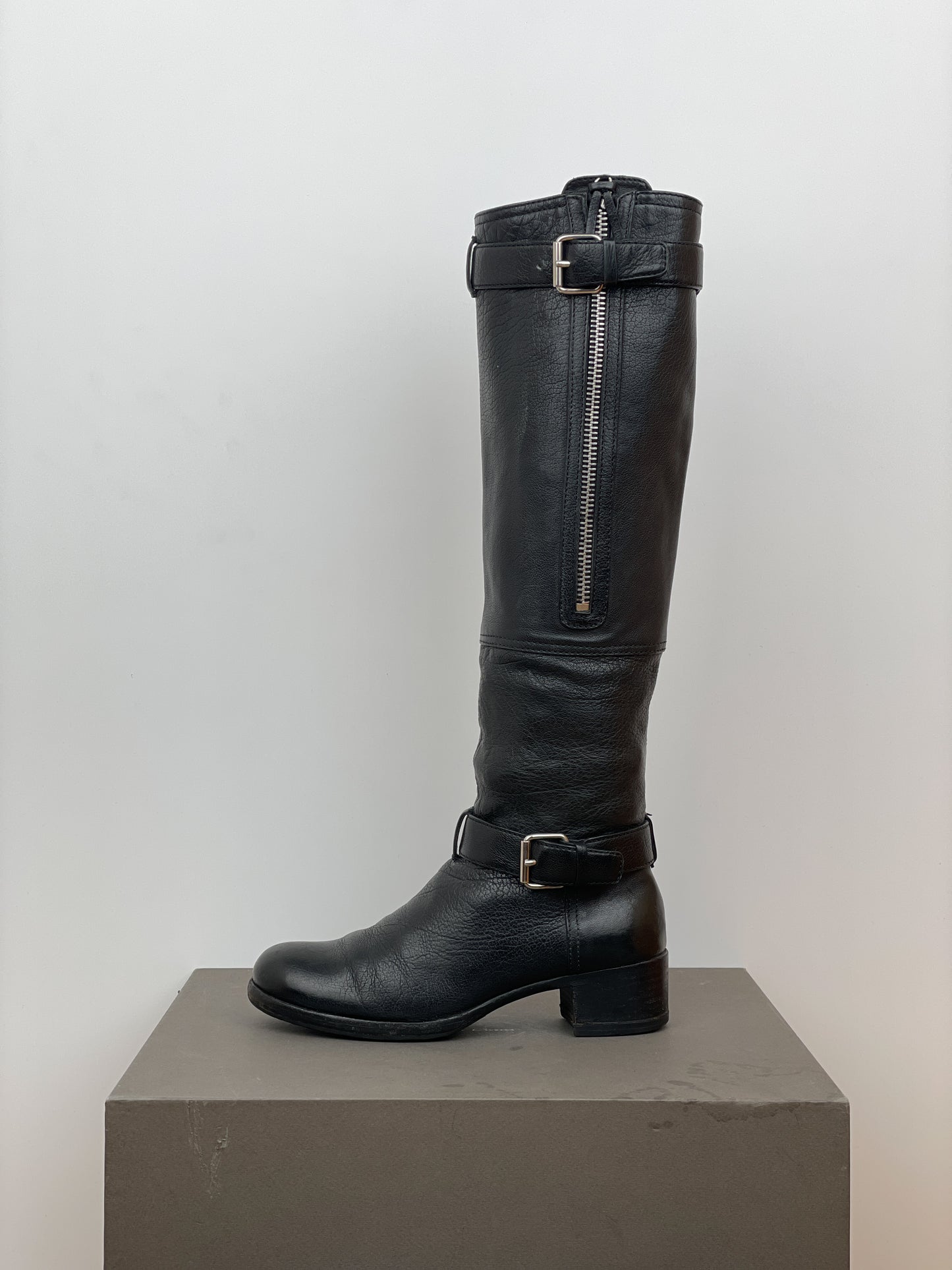 Miu Miu 2000s Buckle Biker Riding Boots