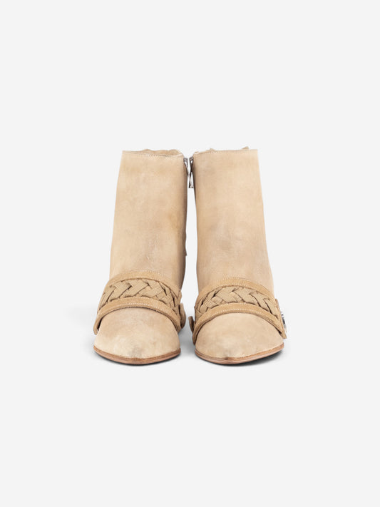 Dior by Galliano SS02 Suede Corset Kitten Heel Ankle Boots – back view