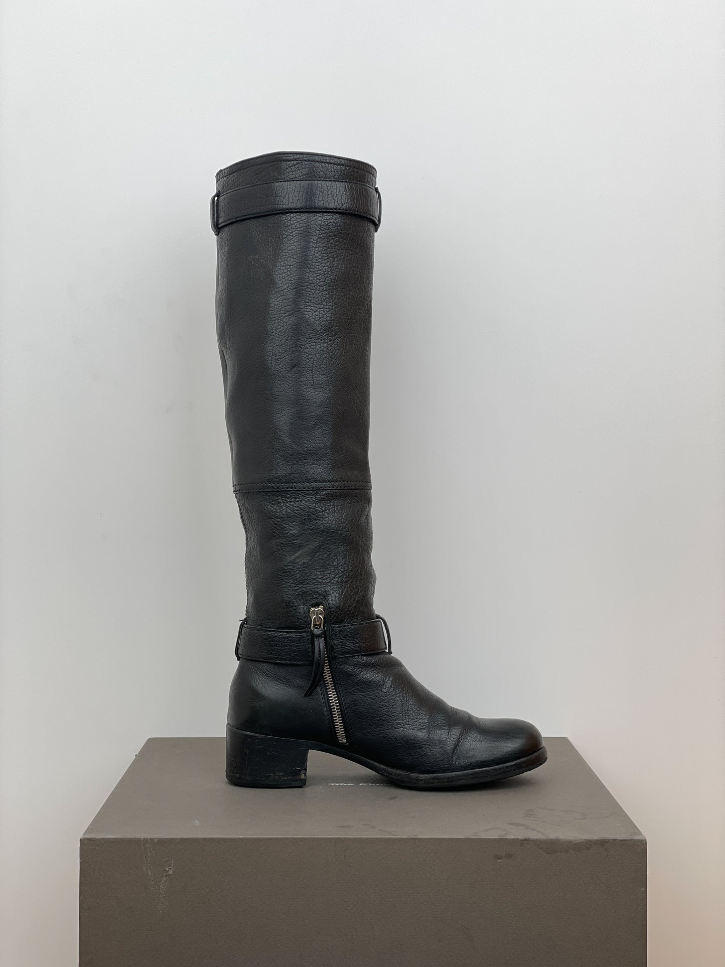 Miu Miu 2000s Buckle Biker Riding Boots