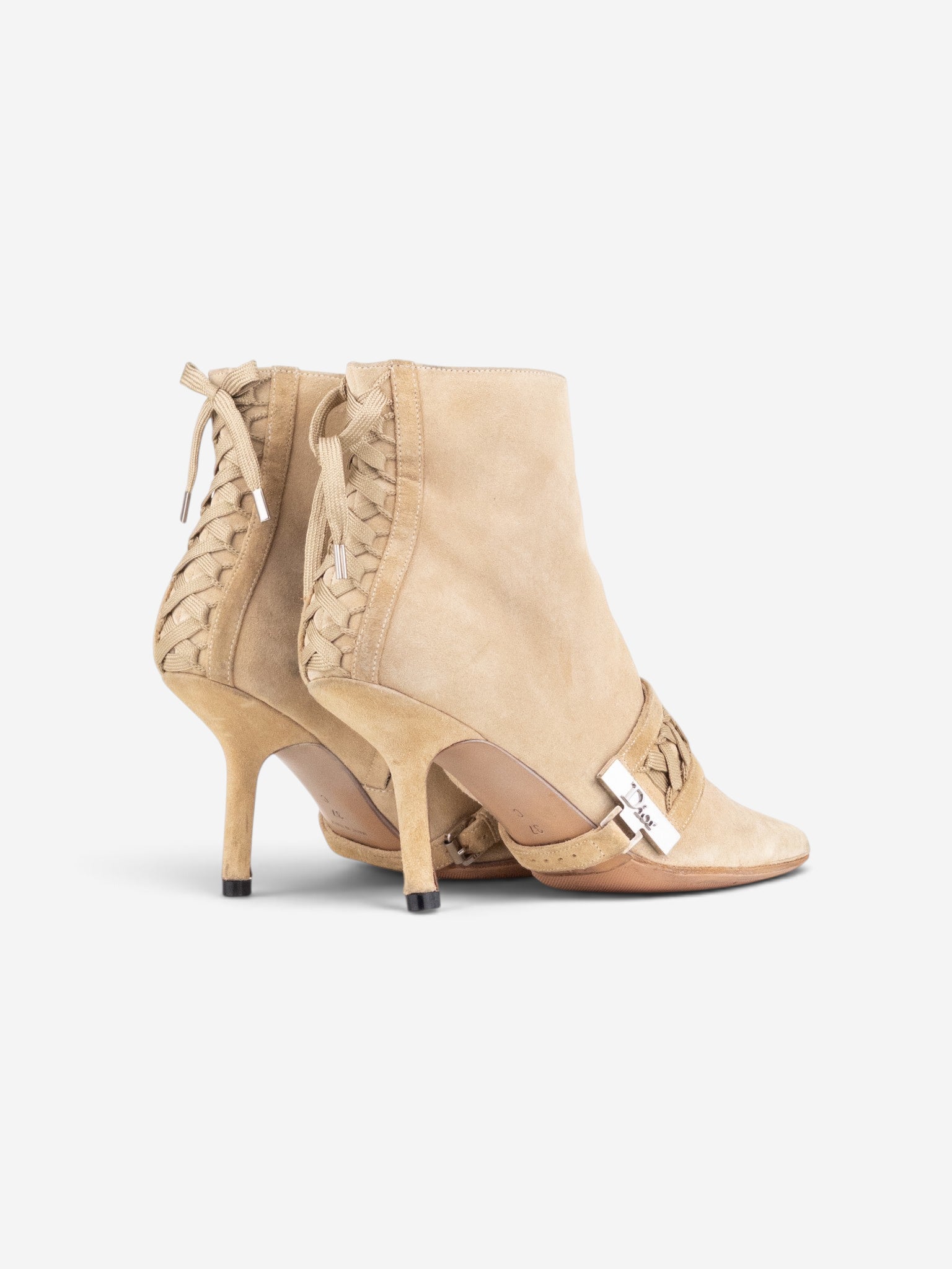 Dior by Galliano SS02 Suede Corset Kitten Heel Ankle Boots – side view