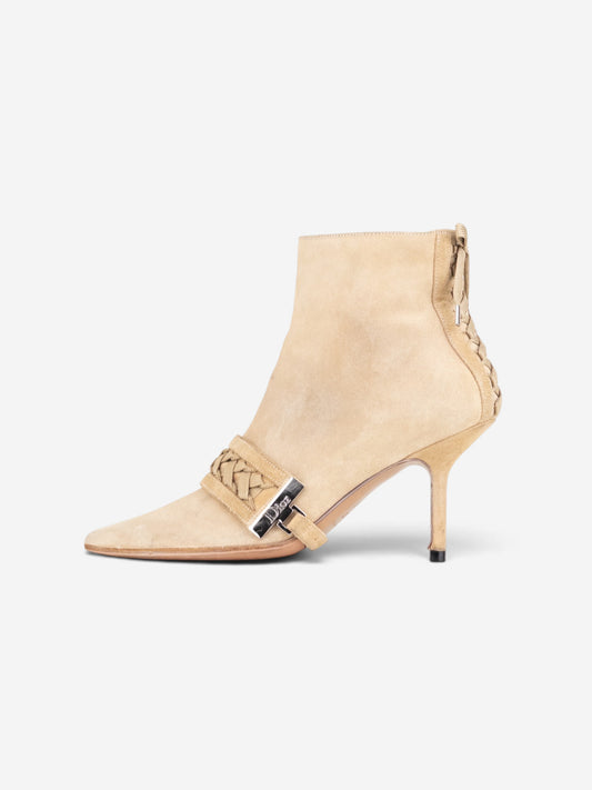 Dior by Galliano SS02 Suede Corset Kitten Heel Ankle Boots – side view
