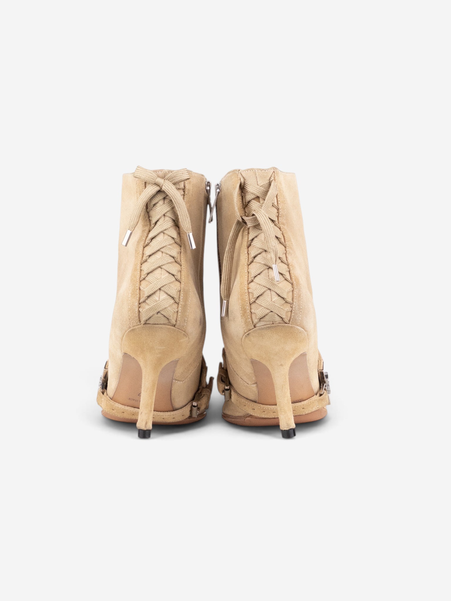 Dior by Galliano SS02 Suede Corset Kitten Heel Ankle Boots – side view