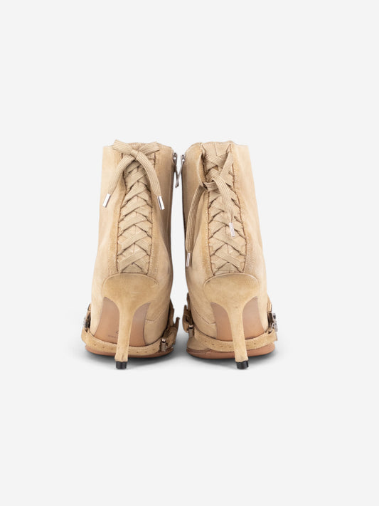 Dior by Galliano SS02 Suede Corset Kitten Heel Ankle Boots – side view