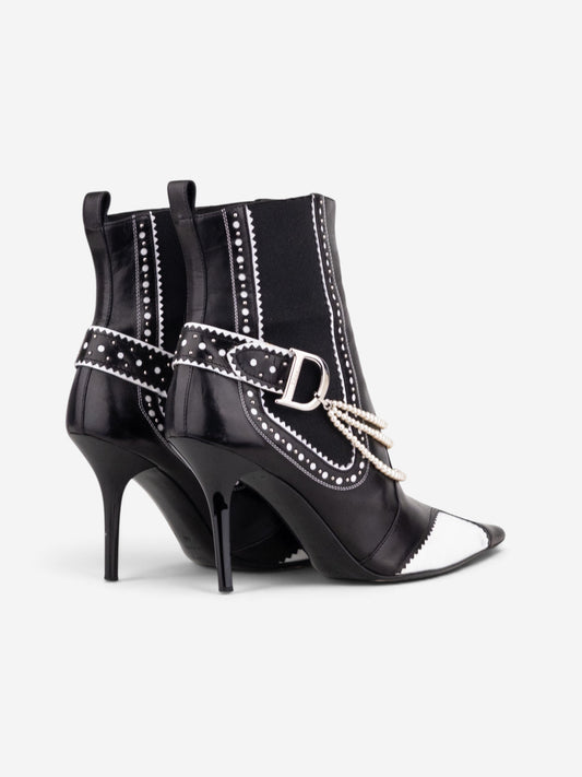 Dior by Galliano SS04 ‘D´Trick’ Pearl Band Chelsea Ankle Heel Boots – side view