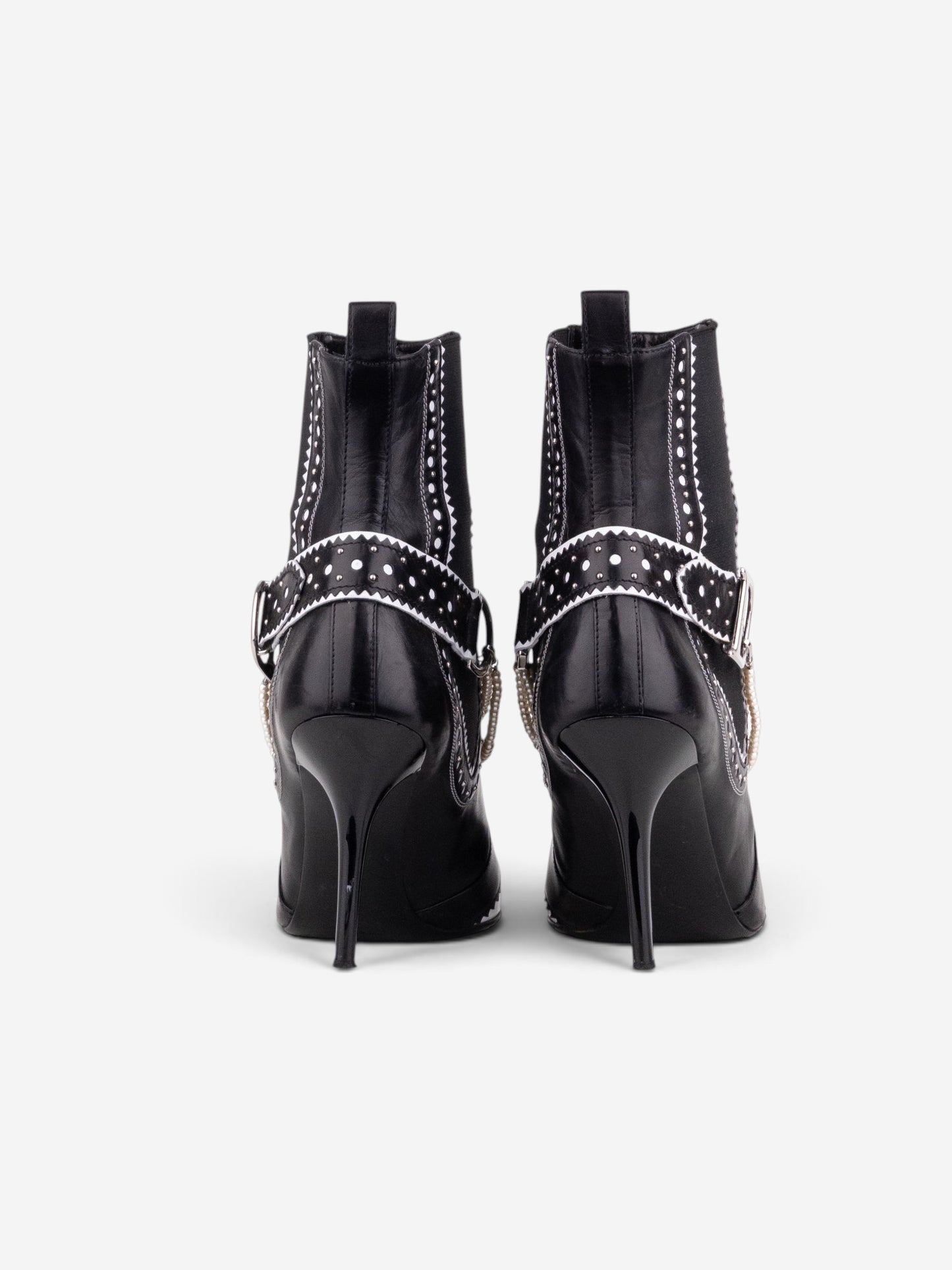 Dior by Galliano SS04 ‘D´Trick’ Pearl Band Chelsea Ankle Heel Boots – side view