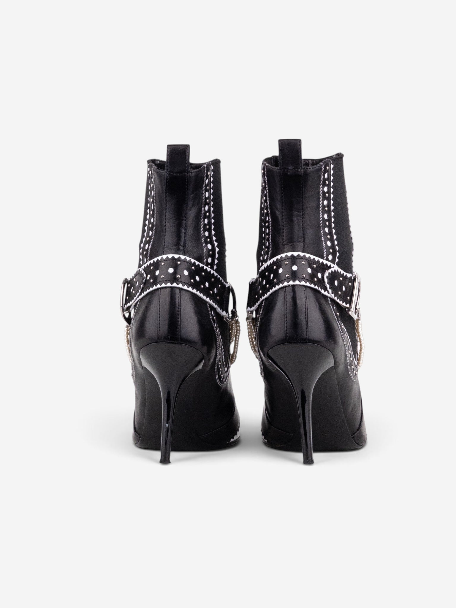 Dior by Galliano SS04 ‘D´Trick’ Pearl Band Chelsea Ankle Heel Boots – side view