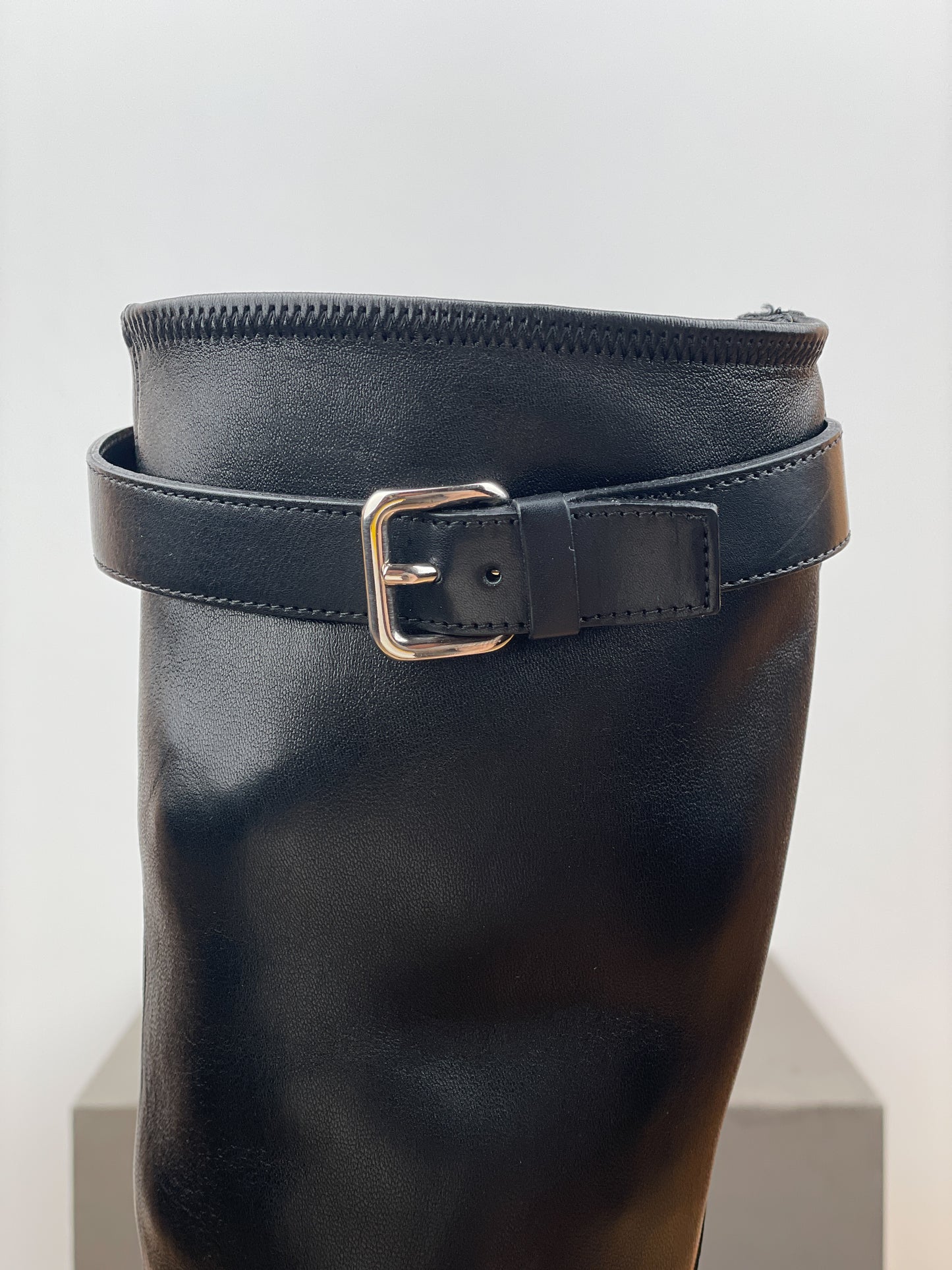 Prada 2000s Knee High Double-Buckle Riding Boots